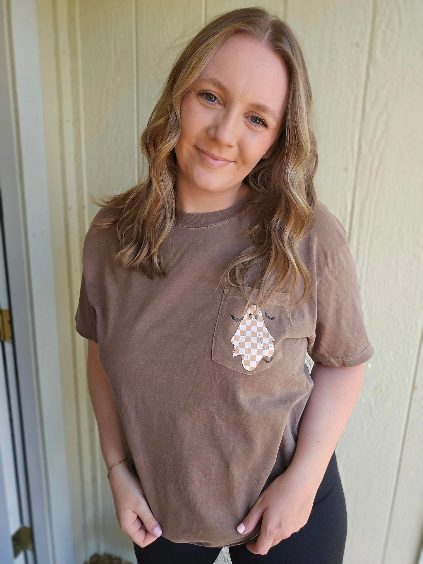 CHECKERED GHOST Espresso Vintage Wash Pocket Tee