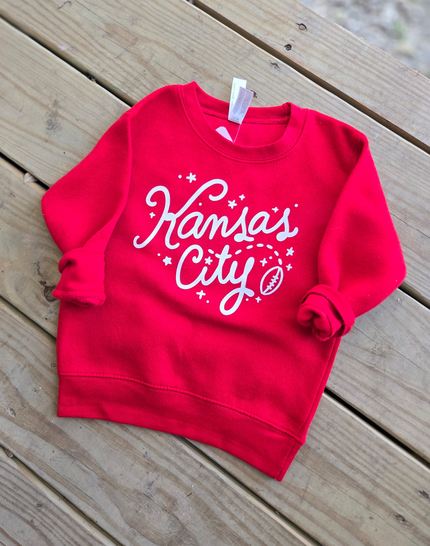 KANSAS CITY Script Red Crewneck Sweatshirt (TODDLER/YOUTH)