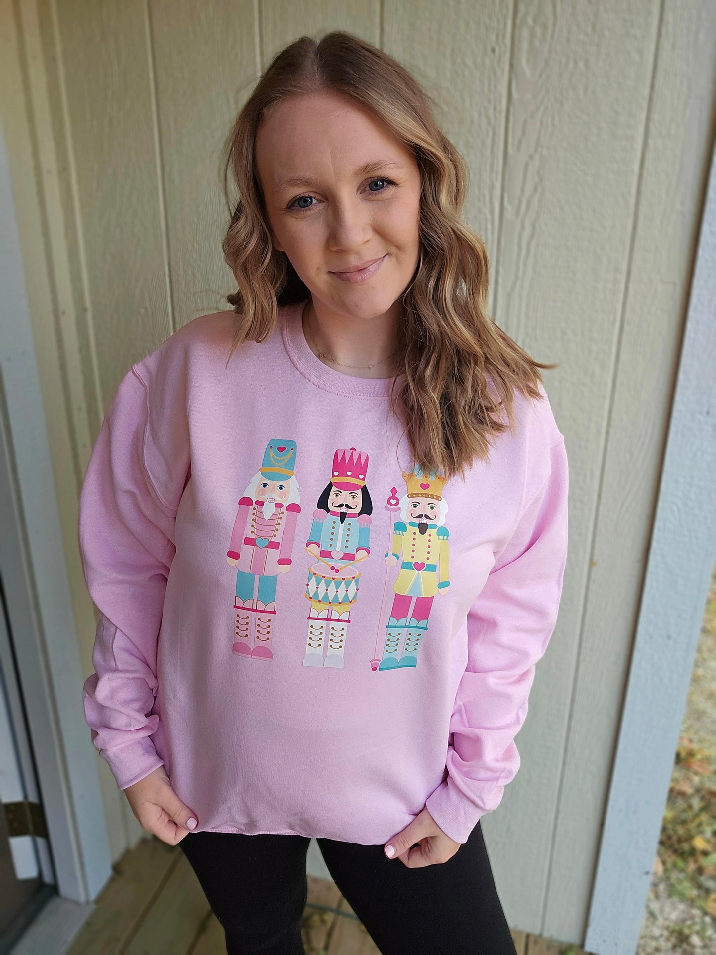 PREPPY NUTCRACKER Pink Crewneck Sweatshirt