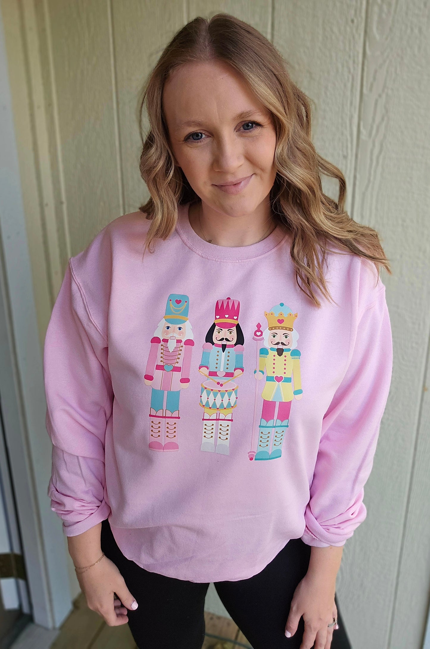 PREPPY NUTCRACKER Pink Crewneck Sweatshirt