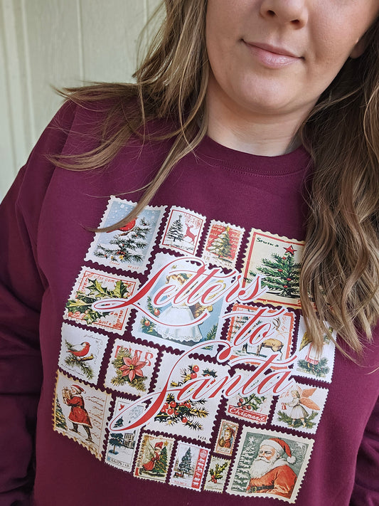 LETTERS TO SANTA Maroon Crewneck Sweatshirt