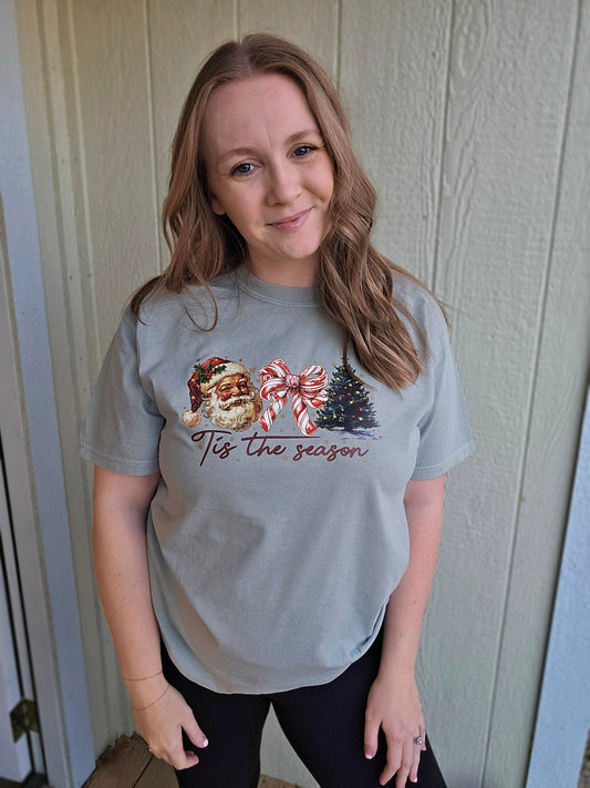 TIS THE SEASON Sage Vintage Wash Tee