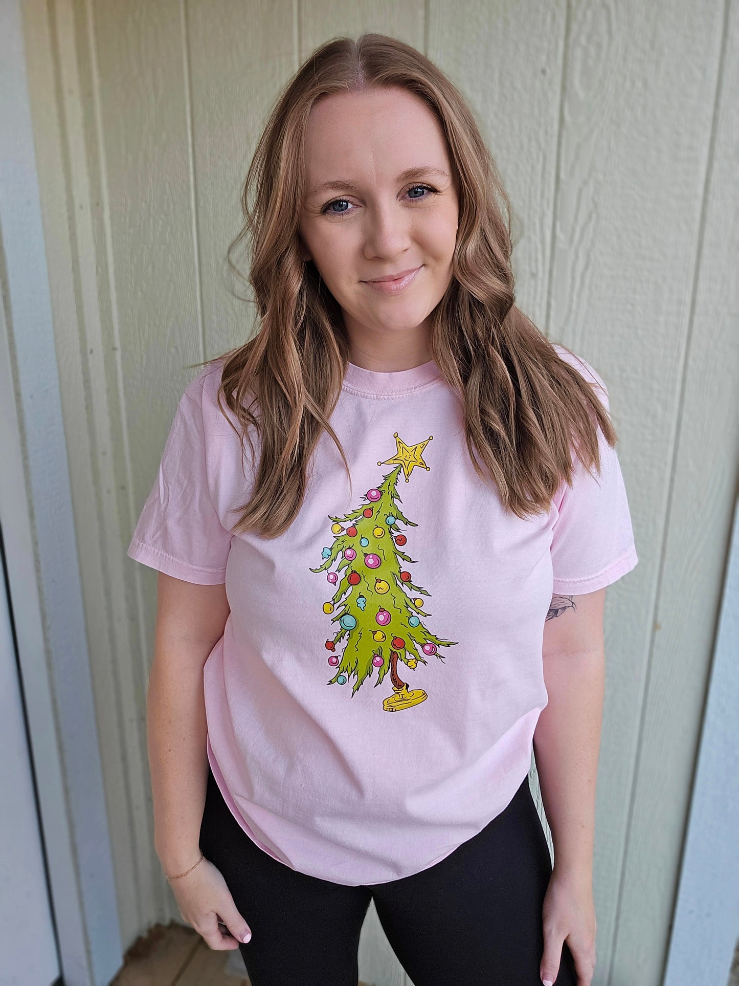 CROOKED WHO TREE Pink Vintage Wash Tee