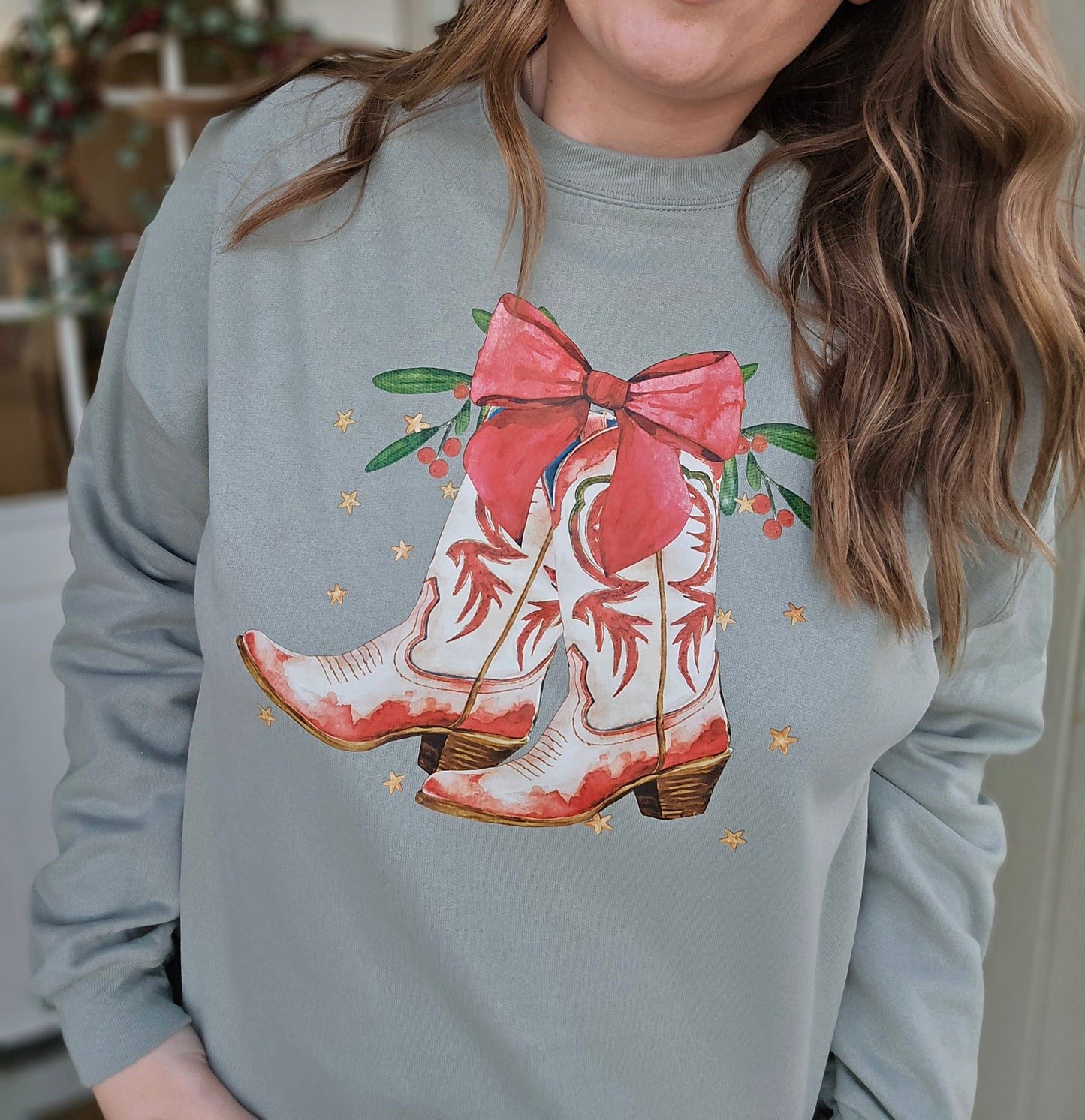 HOLLY BOOTS Sage Crewneck Sweatshirt