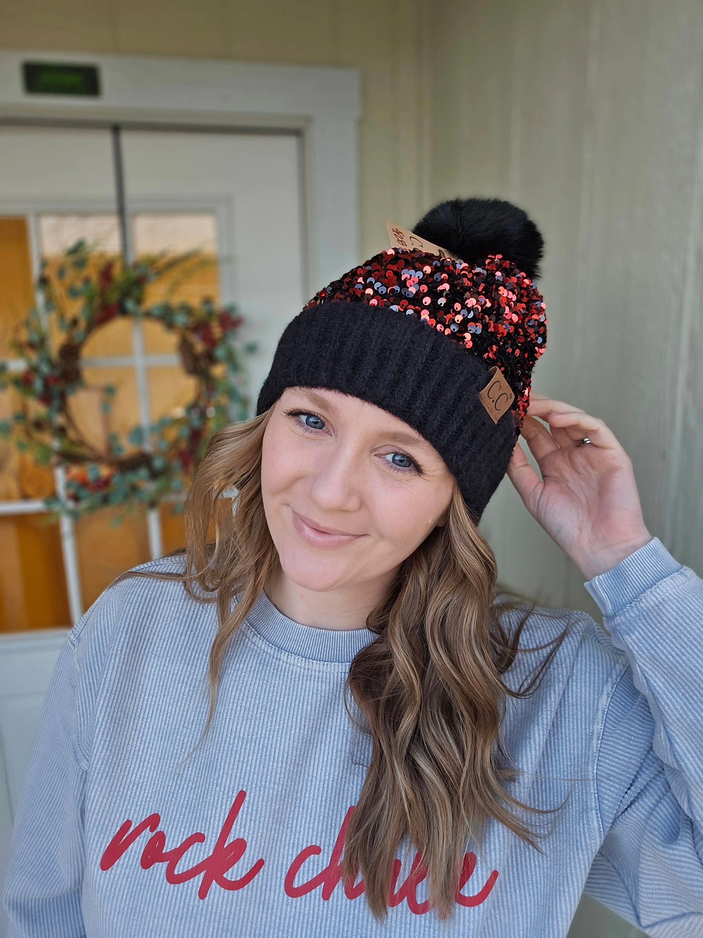 C.C. Red Sequin Beanie