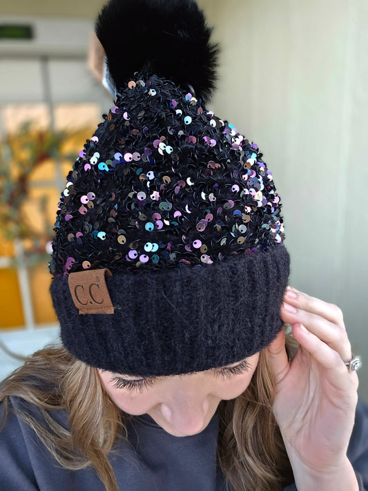 C.C. Purple Sequin Beanie