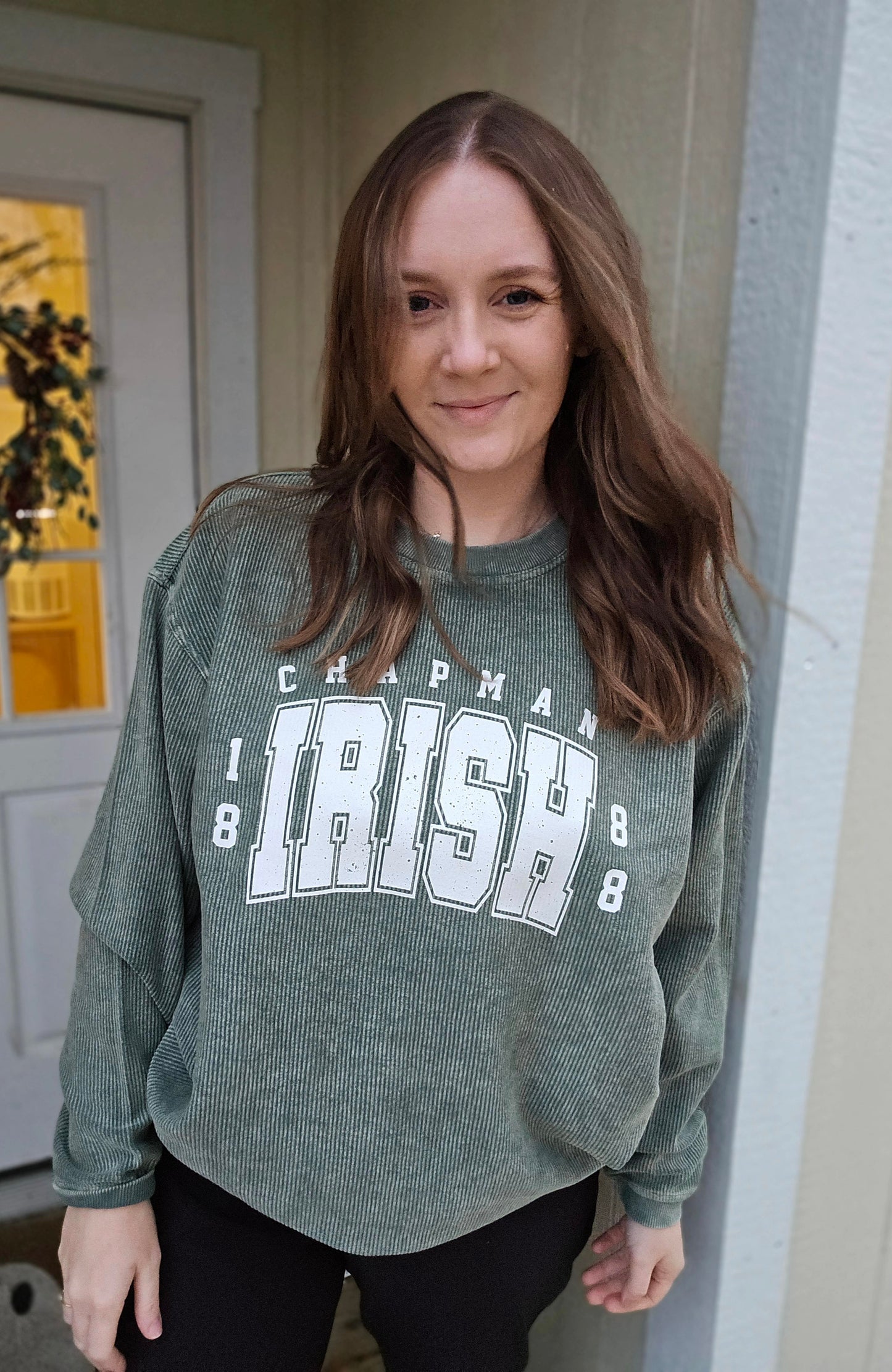 CHAPMAN IRISH 1888 Green Corded Crewneck Sweatshirt