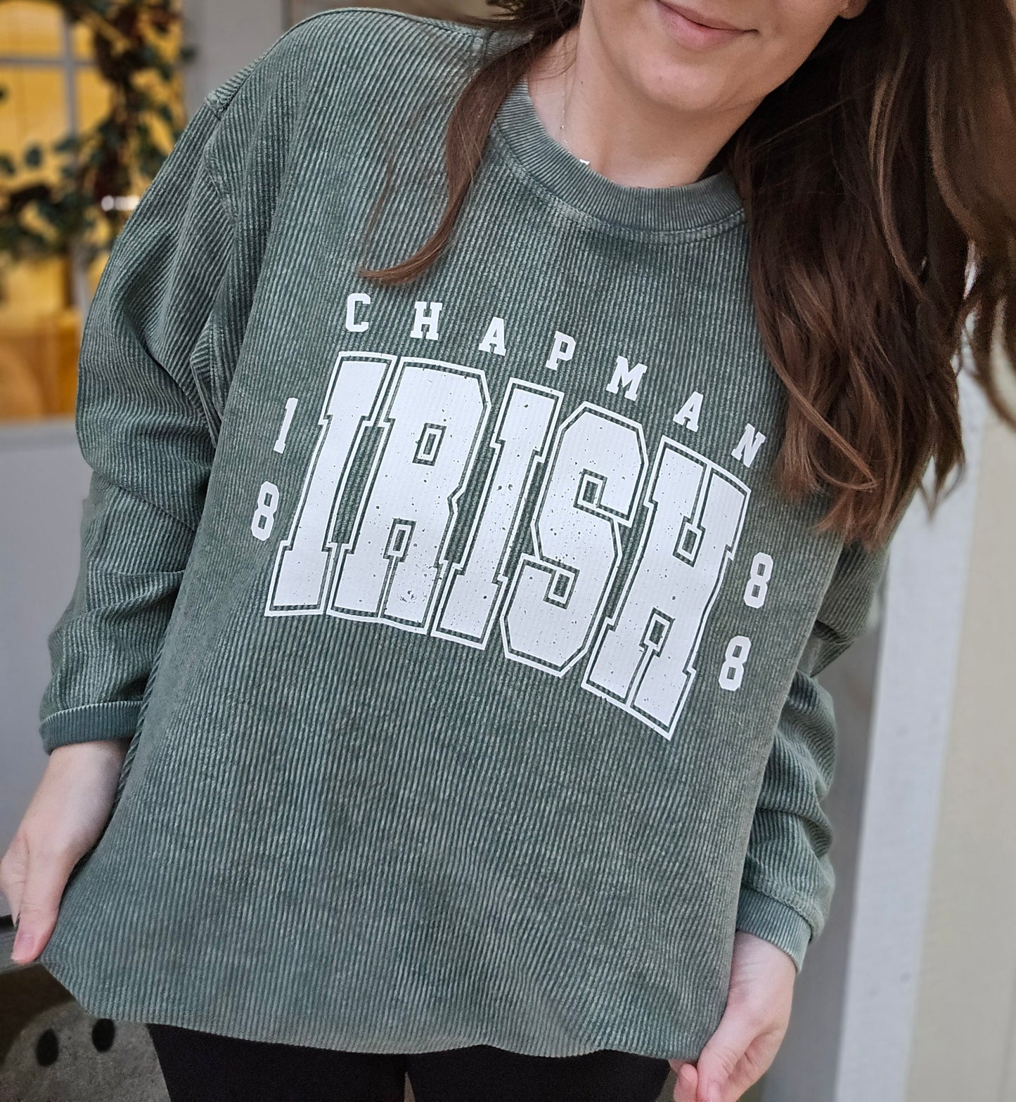 CHAPMAN IRISH 1888 Green Corded Crewneck Sweatshirt