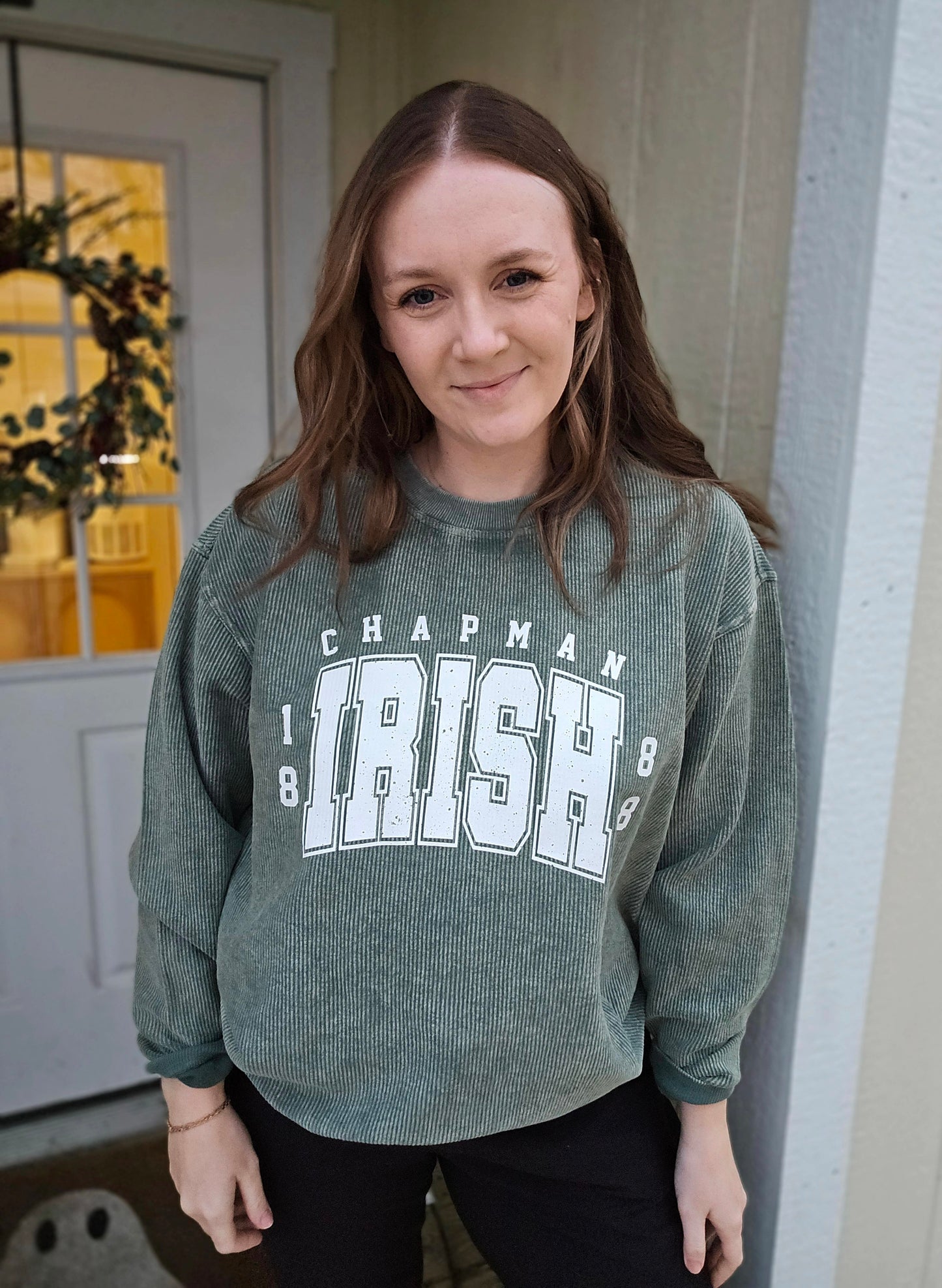 CHAPMAN IRISH 1888 Green Corded Crewneck Sweatshirt