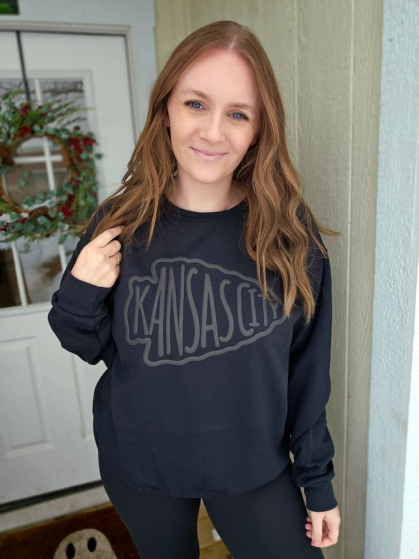 KC ARROW *Puff* Black Crewneck Sweatshirt