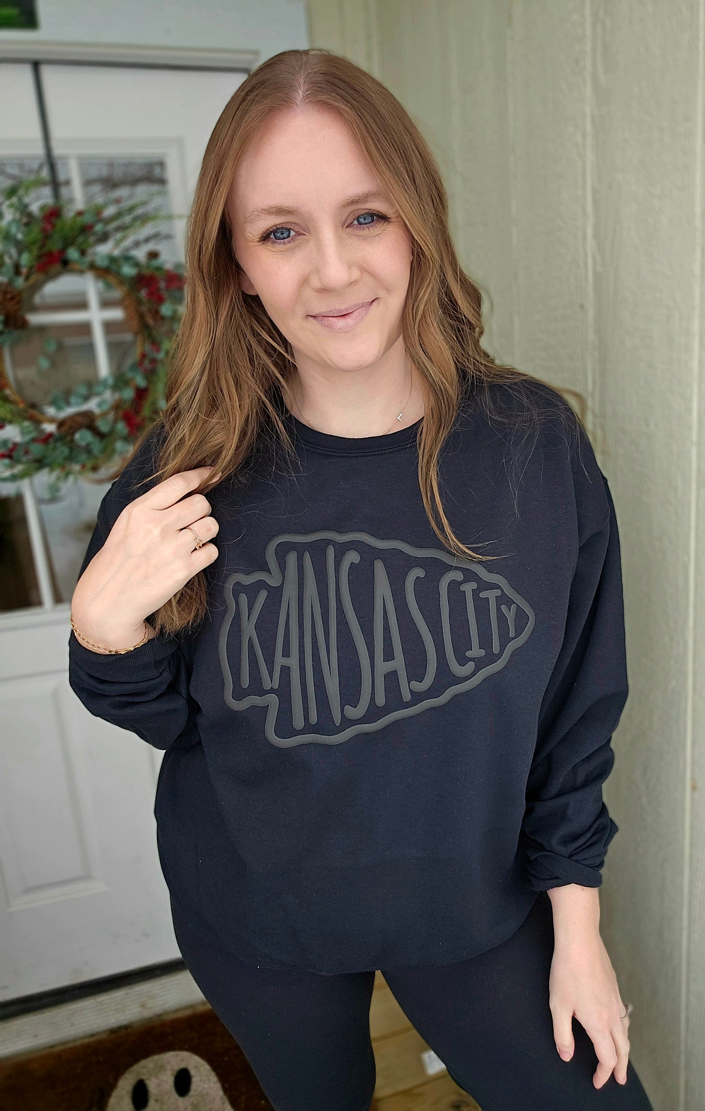 KC ARROW *Puff* Black Crewneck Sweatshirt