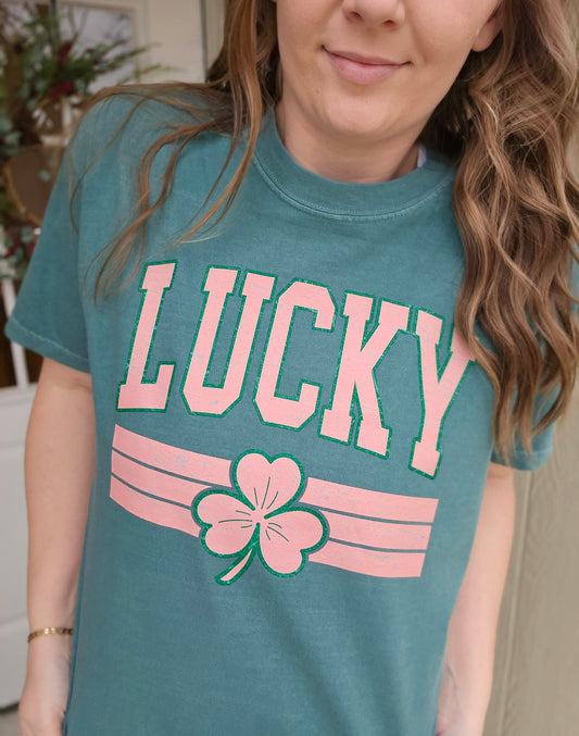 LUCKY Varsity Emerald Vintage Wash Short Sleeve Tee