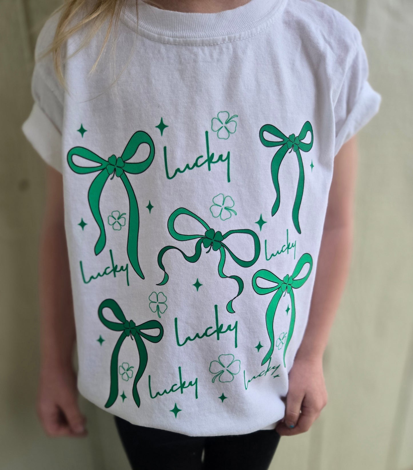 LUCKY BOWS White Vintage Wash Short Sleeve Tee (YOUTH)