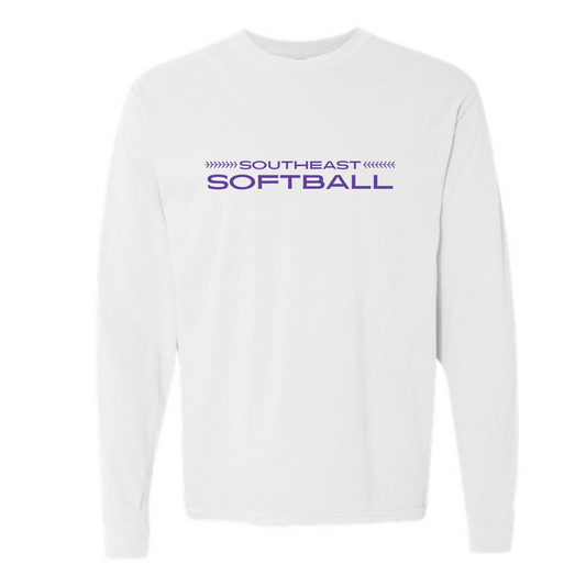 SES SOFTBALL SIMPLE LACES Vintage Wash Long Sleeve Tee (Adult)