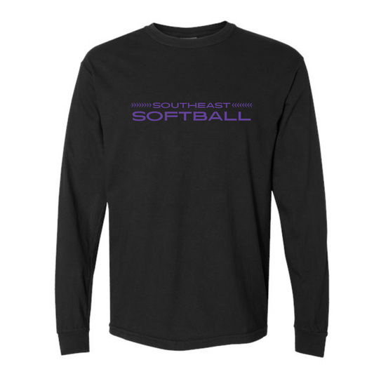 SES SOFTBALL SIMPLE LACES Vintage Wash Long Sleeve Tee (Adult)