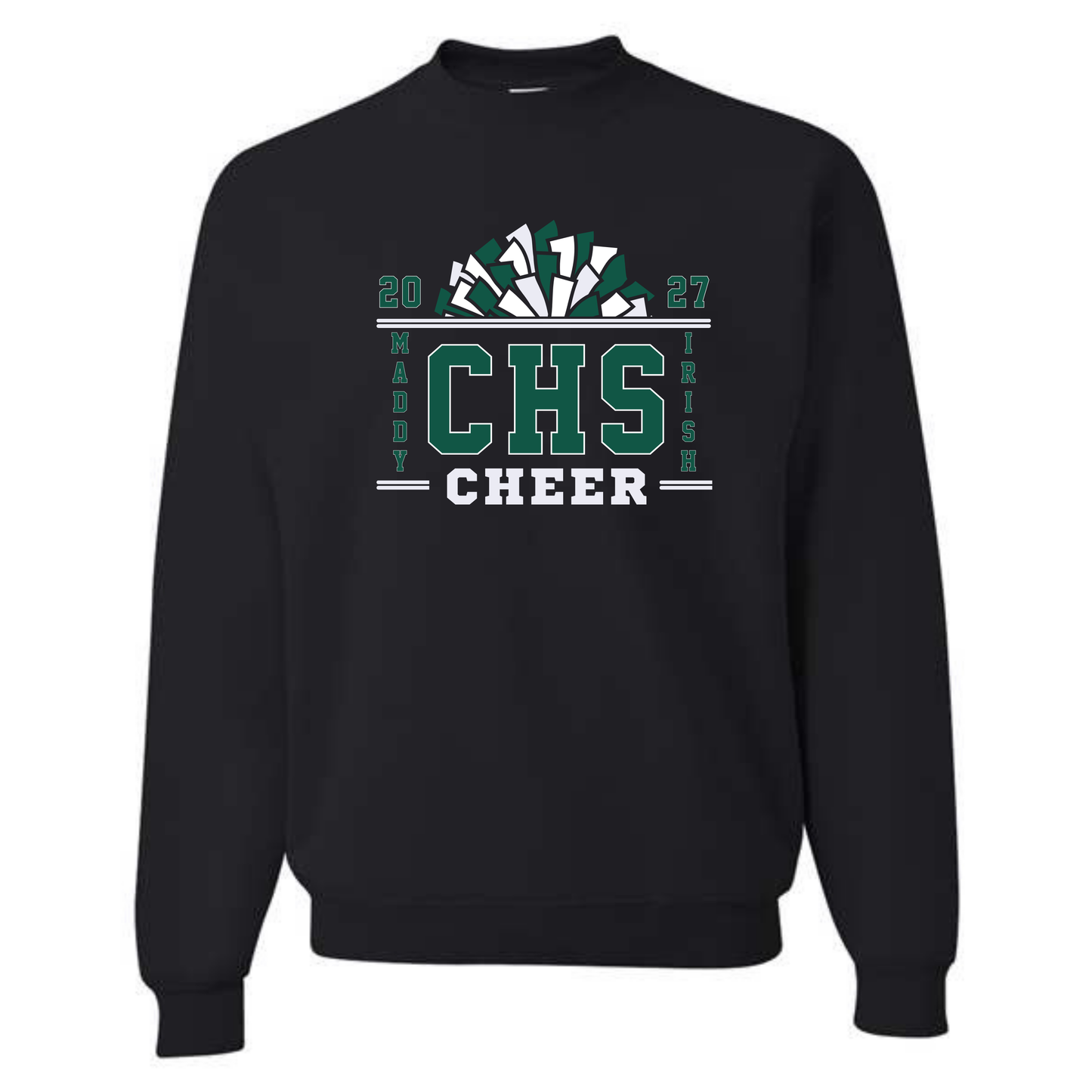 CHS CHEER POM Name/Year Black Crewneck Sweatshirt