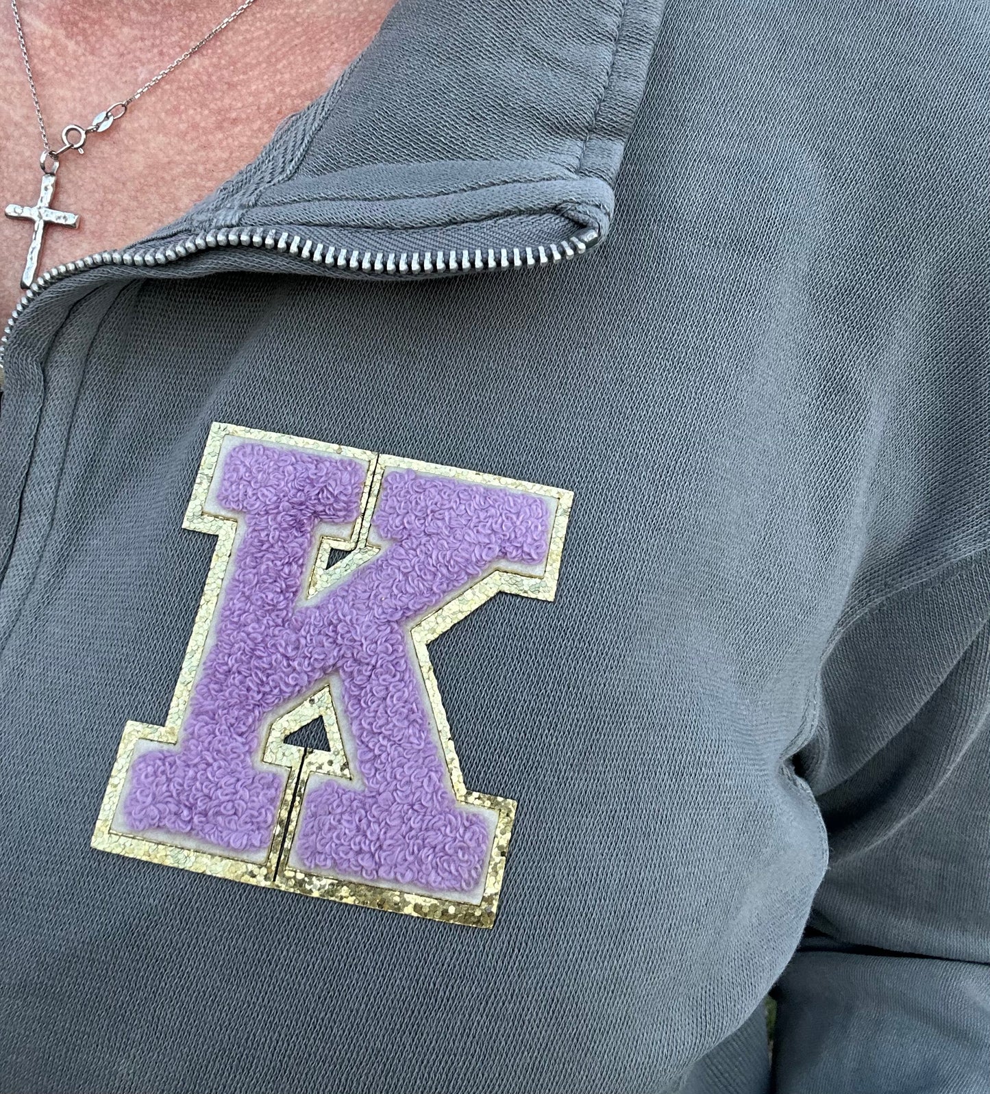 Wildcats “K” Chenille Garment Wash Quarter Zip Sweatshirt