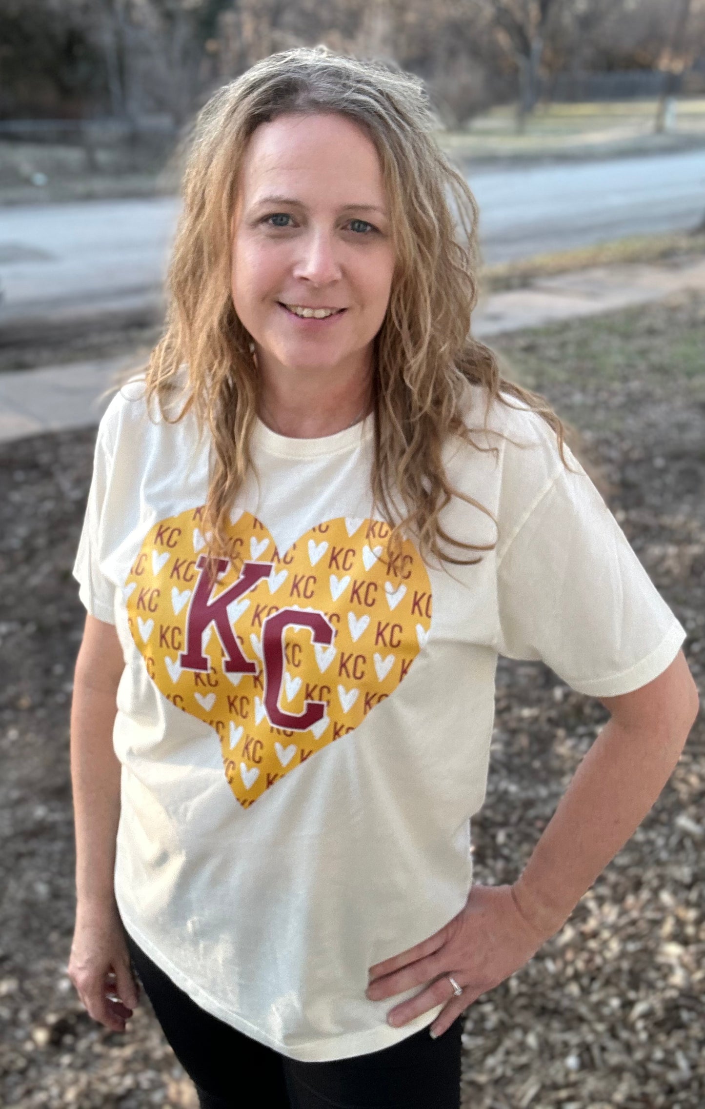 KC Heart Cream Tee