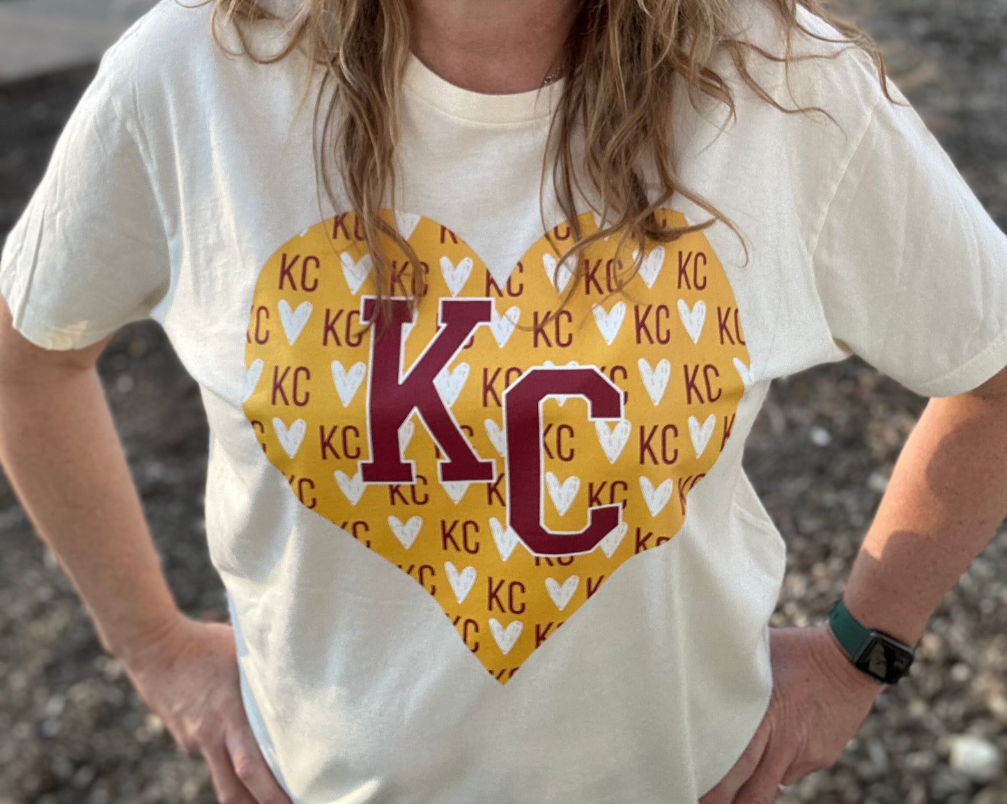 KC Heart Cream Tee