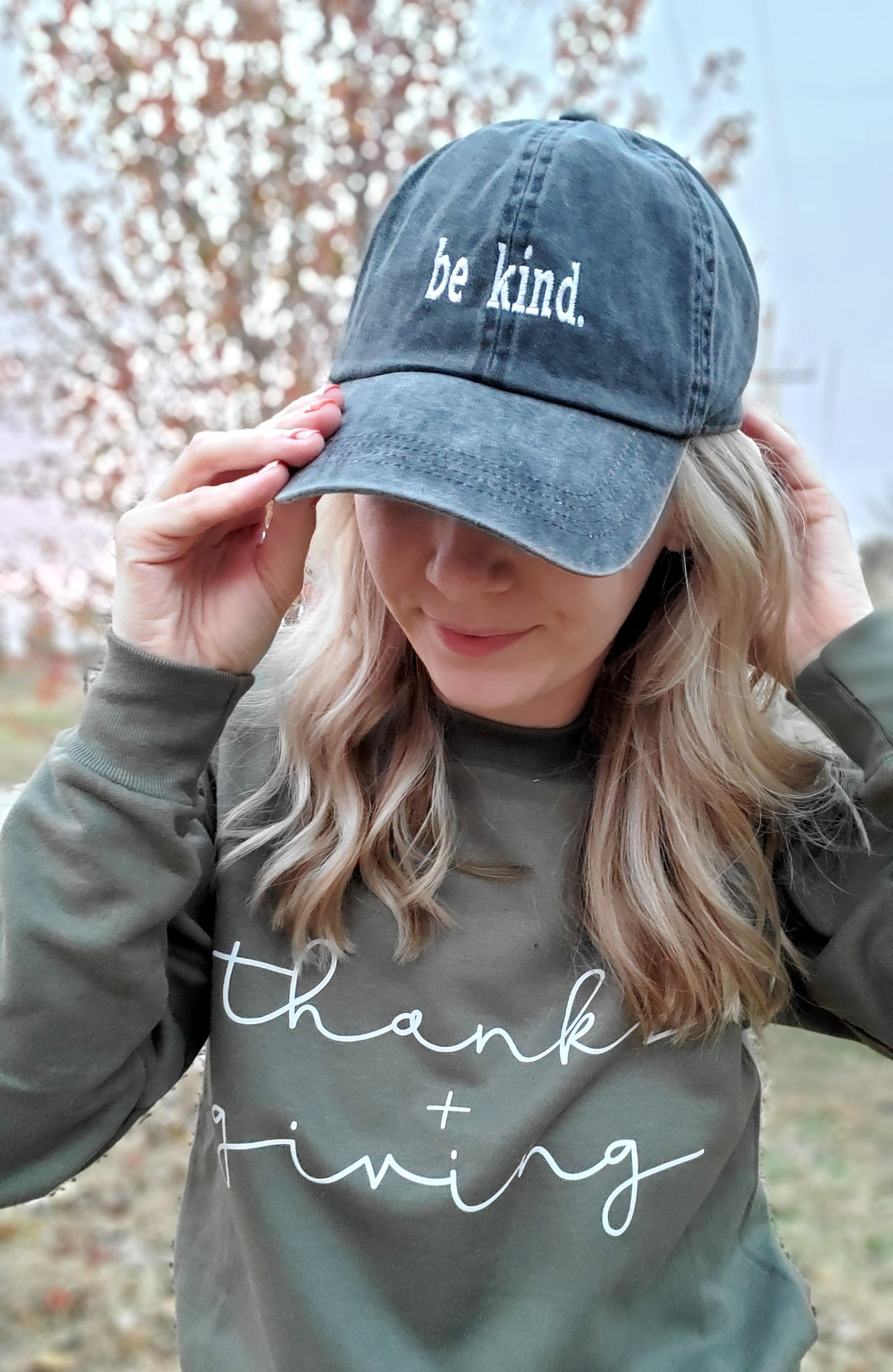 BE KIND Vintage Wash Embroidered Ball Cap