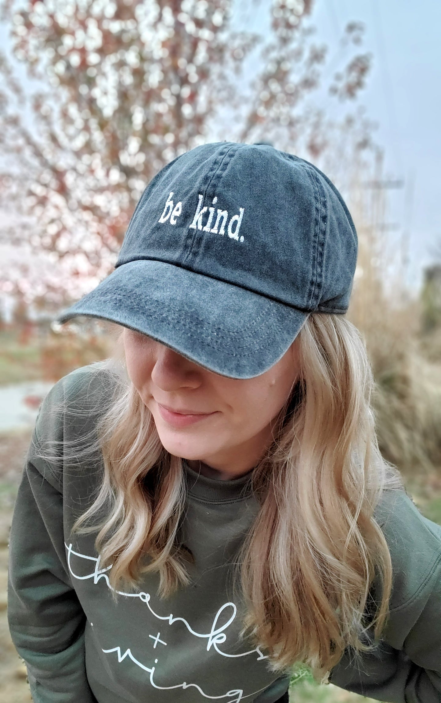 BE KIND Vintage Wash Embroidered Ball Cap