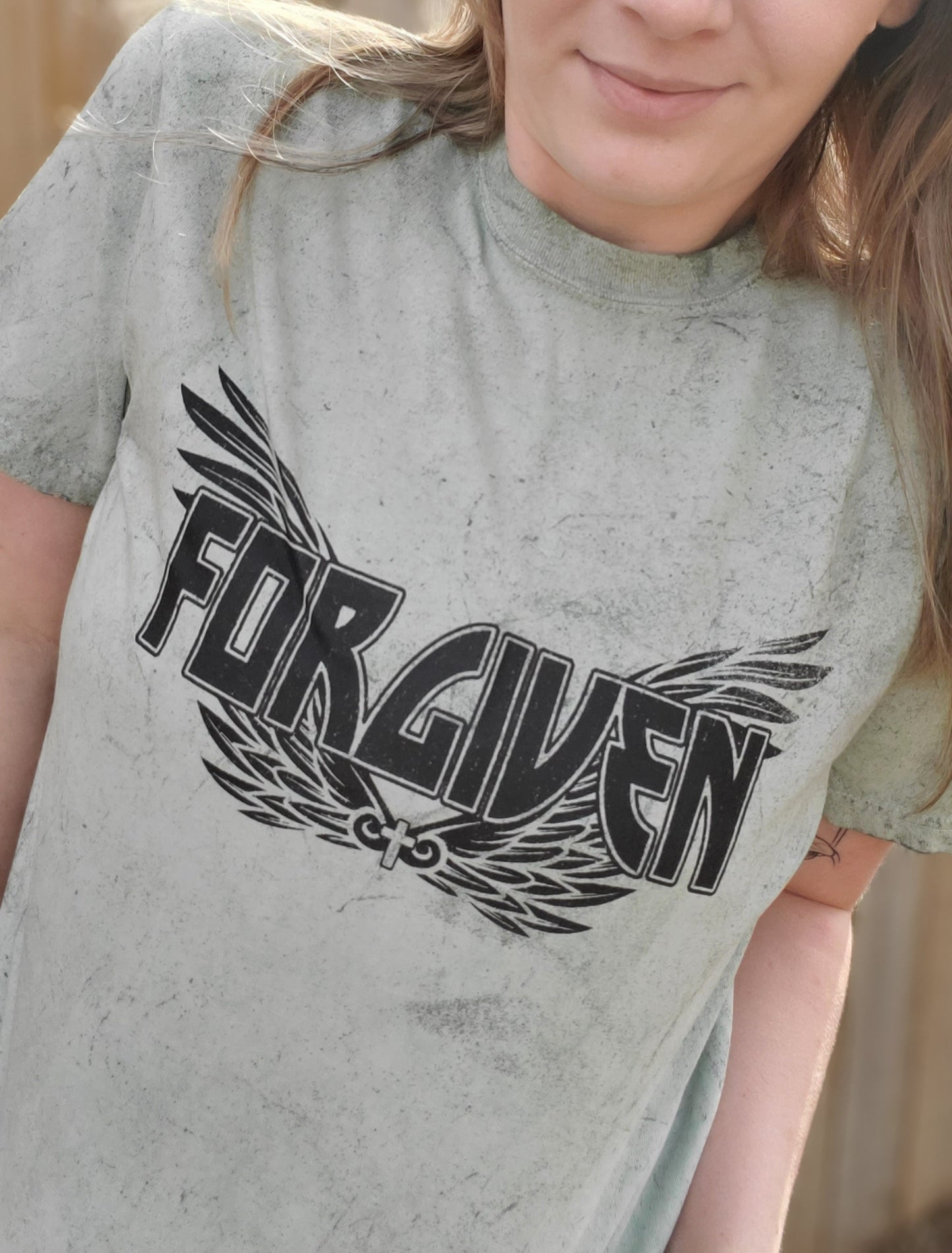 FORGIVEN Olive Colorblast Short Sleeve Tee