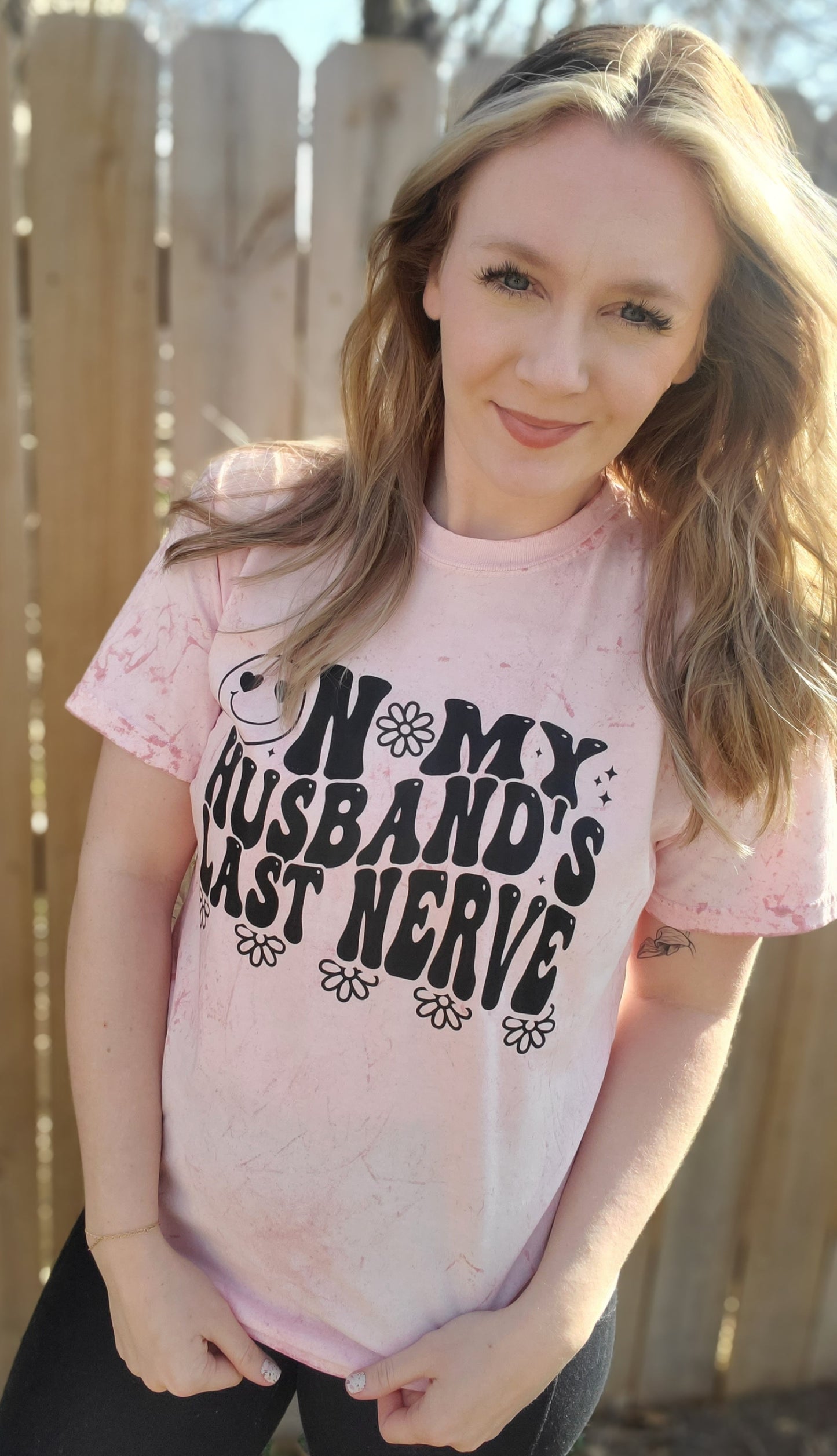 HUSBAND'S LAST NERVE Pink ColorBlast Tee