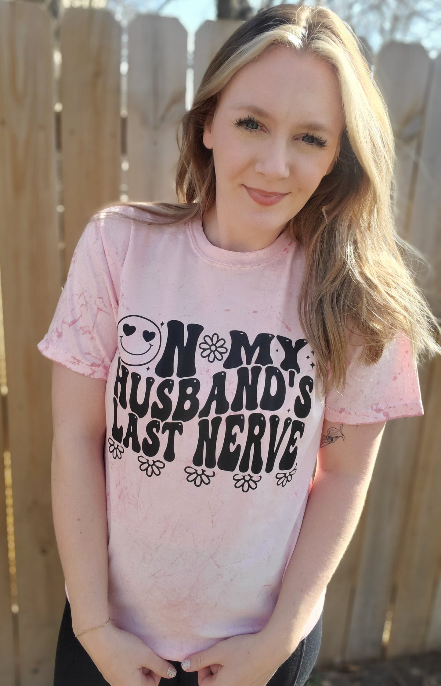 HUSBAND'S LAST NERVE Pink ColorBlast Tee