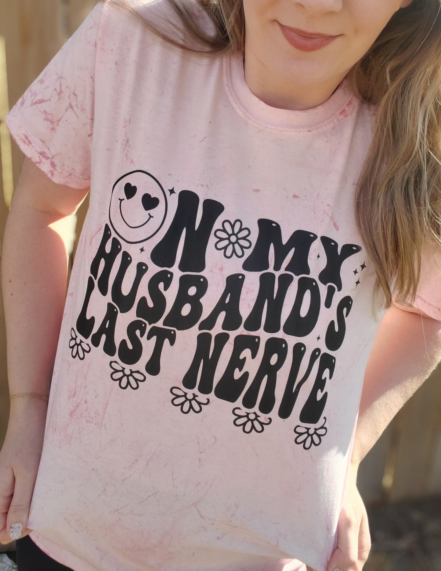 HUSBAND'S LAST NERVE Pink ColorBlast Tee