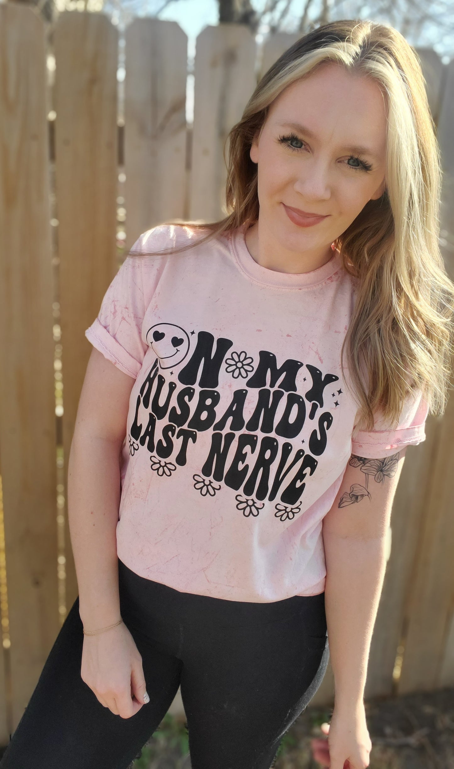 HUSBAND'S LAST NERVE Pink ColorBlast Tee