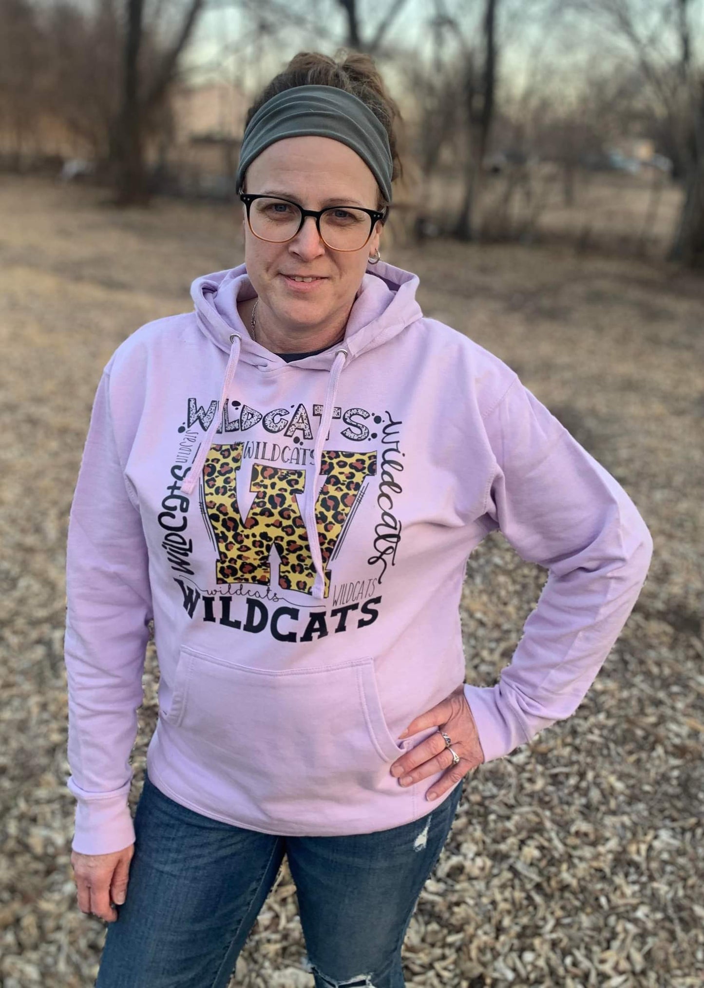 WILDCATS Leopard Lilac Hooded Sweatshirt